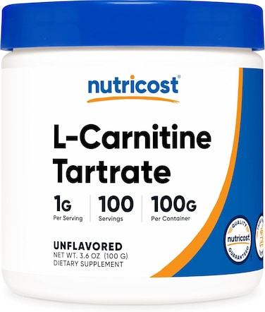 Nutricost L-Carnitine Tartrate Powder (100grams) - 1 Gram Per Serving; 100 Servings