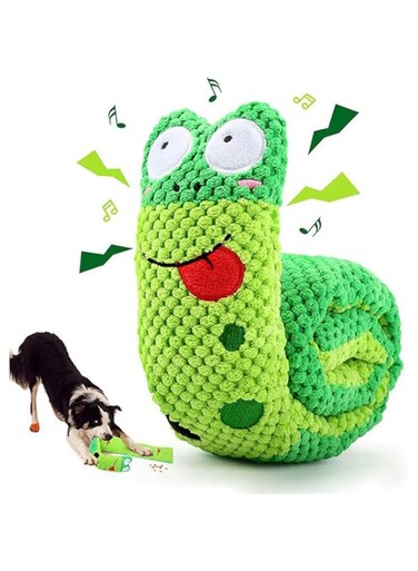 Dog Squeaky Toy frog snail, Interactive Dog Toy, Durable Dog Toys, Anti-Anxiety Soft Puppy Plush Dog Chew Toys for Small Medium Large Dogs Reduce Boredom Cleaning Teeth
