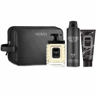 Guess Uomo For Men Set Edt 100ml + Sg 100ml + Body Spray 170g + Pouch