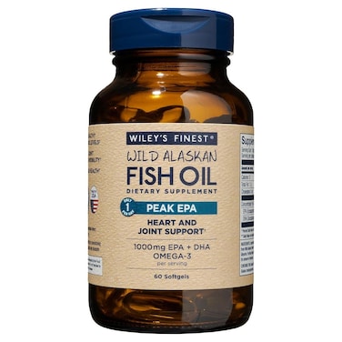 Wiley's Finest Peak EPA 1000mg Omega 3 Fish Oil Supplement Softgels, Pack of 60's