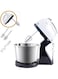 JJONE 7-Speed Stand Mixer, Electric Hand Mixer, Hand Mixer With Bowl, Stainless Steel Whisk Handheld Mixer Egg Cream Whisk Food Beater with 2pcs Beaters, 2pcs Dough Hooks (White)