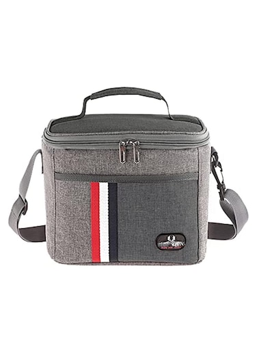 Portable Large Insulated Cooler Lunch Bag, Leak Proof Water Resistant Lunch Bag,For Men Women Adult, Handbag with Adjustable Shoulder Strap (Grey)