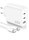 65W PD45W Dual Type-C+QC3.0 USB Multi Compatible Laptop Adapter EU + US + AU + UK