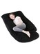 Pillows for Sleeping, U Shaped Full Body Removable Velvet Cover - Support for Back, Legs, Belly, HIPS for Pregnant Women , black