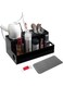 A &amp; R Hair Tools Organizer, Black Acrylic Blow Dryer Holder, Hair Dryer Organizer for Countertop, Bathroom &amp; Vanity with 3 Heatproof Steel Cups