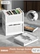 3 Packs Stackable Plastic Storage Basket, Foldable Closet Organizers Storage Bins with a Set of Wheels, Removable Drawer Shelf Storage Container for Wardrobe Cupboard Kitchen Bathroom Office