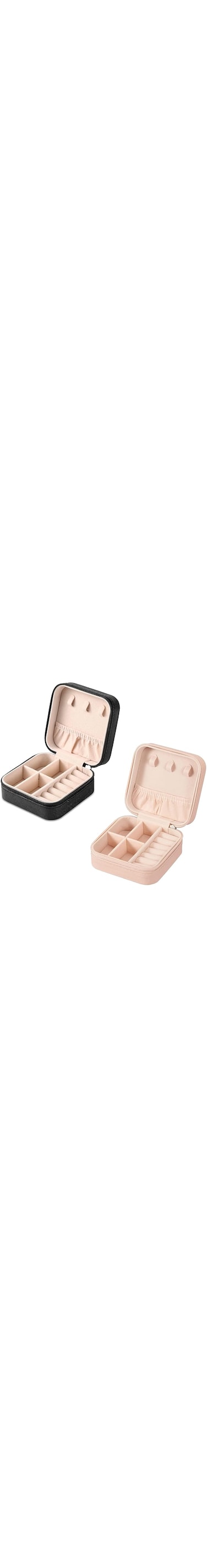 Shining Diva Fashion 2 Pcs Combo Jewellery Organisers Box PU Leather Storage Case for Rings, Earrings, Necklace Jewellery Box Organisers for Women Travel (Black &amp; Pink)