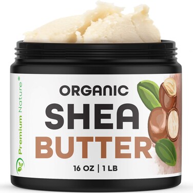 Premium Nature Organic Shea Butter - Pure &amp; Raw Virgin Unrefined Body Butter - Dry Skin Care, Scar &amp; Stretch Mark Cream, 16 oz