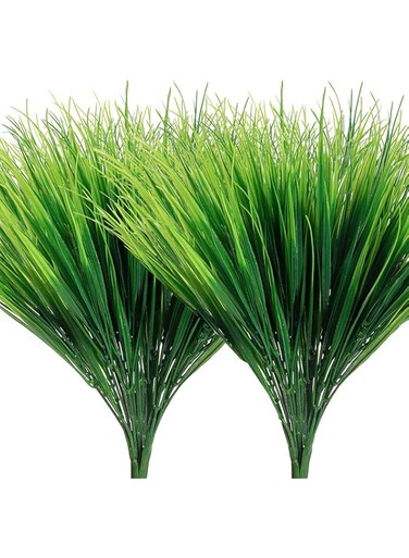 AGEOMET 14pcs Artificial Plants Fake Plastic Greenery Shrub Bushes UV Resistant Plants Plastic Wheat Grass for Indoor Outdoor Home Garden Decoration