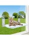 ABIN Cordless Folding Cat Window Perch, Cat Hammock for Window and Wall, with 4 Suction Cups, Sturdy Setal Frame for Glass Windows and Interior Walls