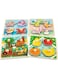 Wooden Toddler Puzzles,Peg Puzzles Gifts Toys, 4 Pcs Eco Friendly Animal Patterns Jigsaw with Handles, Infant Kid Fine Motor Skill Learning Educational Montessori Puzzles for 1 2 3 Years Old