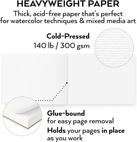 Watercolor Pad, Cold Pressed, 9&quot; x 12&quot;, 32 Sheets - Pack of 2