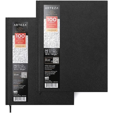 Sketch Book, Hardbound, 8.5 x 11 inch, (80lb/130g), 100 sheets, 1 pack