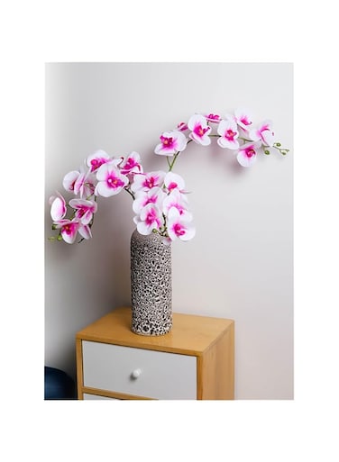 YATAI Real Touch Artificial Orchid Flowers Pack of 4 Branches Fake Flowers Artificial Plants for Home Office Table Centerpiece Wedding Decoration &ndash; Artificial Flowers (W-purple)