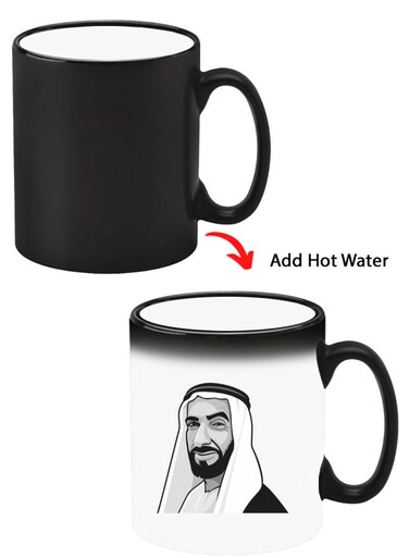 Color Changing Heat Sensitive Ceramic Mug, Image Revealed When HOT Liquid is Added! Sheikh zayed