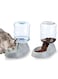 TOMVAES Automatic Pet Food and Water Dispenser Set, Includes 3.8L Large Capacity Feeder and Waterer, PP and Straw Materials, Pet Feeder with Anti-Slip Base, Easy to Clean Design