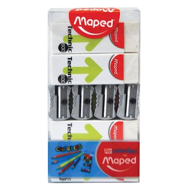 Maped Color'Peps Reinvented Technic 600 Eraser and Metal Sharpener Set
