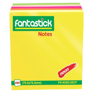Fantastick Coloured Sticky Notes 3x3inch 5 PCS