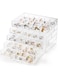 Tazweeq Acrylic Jewelry Storage Box, 5-Drawer Earring Holder Organizer with 120 Grids, Clear Display Case for Rings, Earrings, Beads, &amp; More, Ideal Birthday Gift for Women &amp; Girls