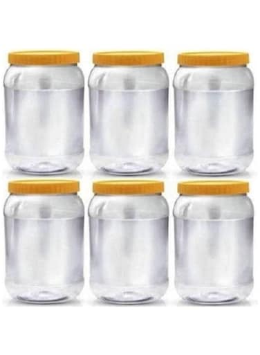 Alsaqer 6-Pieces Plastic Spice Storage Pet Jar -Sunpet 1500 ml Round Clear Jars with lid-Plastic Transperent Bottles