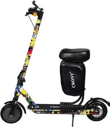 كروني سكوتر كهربائي M365 من اكس ام مع مقعد وتطبيق، محرك 350 واط، 25-45 كم/ساعة، 3 اوضاع سرعات، تعليق امامي، فرامل قرصية خلفية، تحميل 120 كجم، صندوق تخزين وحامل جوال (ستريت دانس)