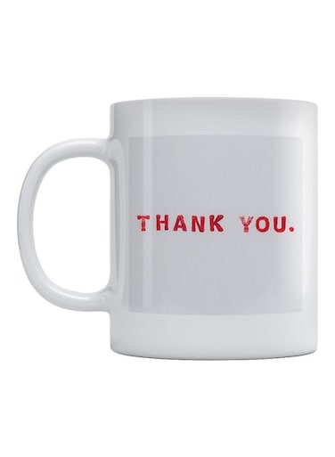 Thank You Printed Mug White/Red