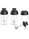 JANNAH Condiment Glass with Spoon Transparent Kitchen Gadget Seasoning Bottle Spice Container Airtight Jar (Black)