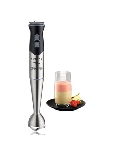 SKY-TOUCH 700W Handheld Immersion Blender, 2-Speed Electric Stick Blender with Double Stainless Steel Blades, Chopper, Whisk, Beaker for Juices, Baby Food, Soups, and Sauces - Black, 36.5*6.5*6.5cm