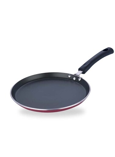 Zest Aluminium Non Stick Dosa/Egg/Pancake/Crepe Tawa - 28cm, 4mm Extra Thick, 3 Layer Ceramic Coat, Bakelite Handle PFOA Free, Induction &amp; Gas Stove Friendly,Metal Spoon Friendly