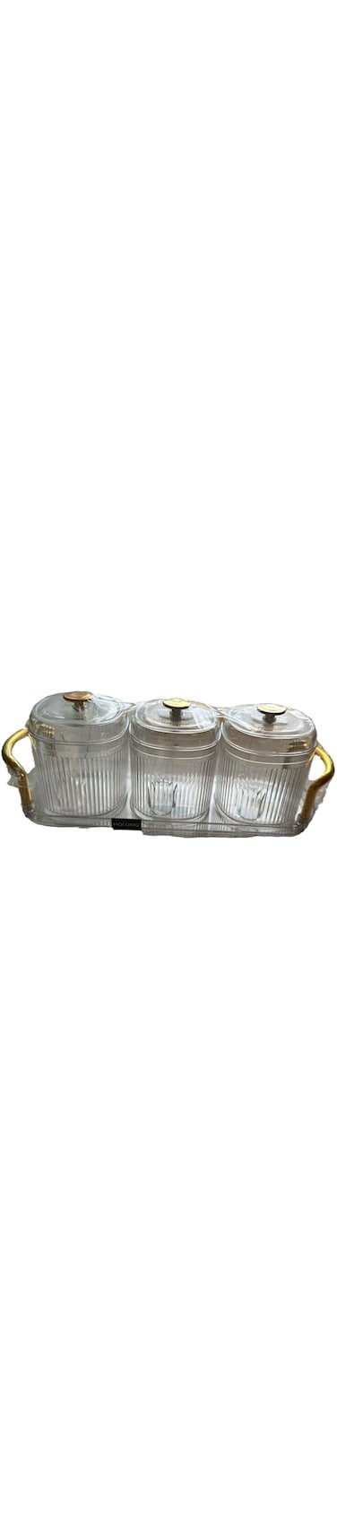 Portal AE Spice Jars Seasonning Box Acrylic Organization Elegant Kitchen Seasoning &amp; Spice Containers with Spoons (Set of 3)