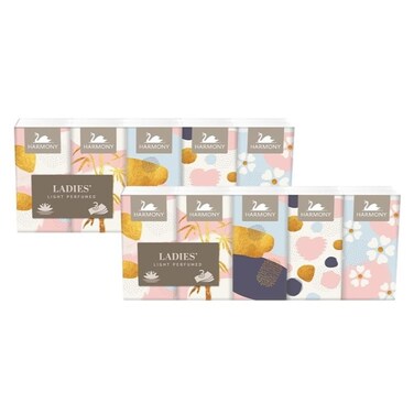 Harmony 3-Ply Ladies Light Perfumed Tissues - Soft &amp; Gentle, 10-Pack for Everyday Use (PACK of 2)