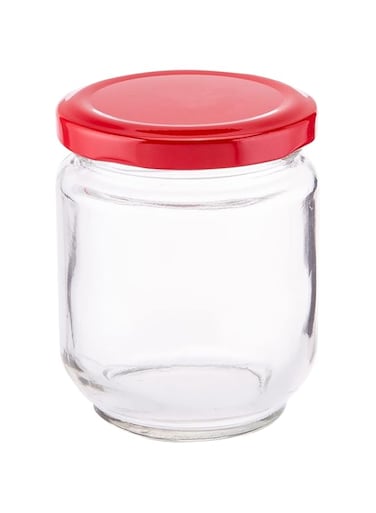 AKDC Glass Bottle W/Metal Lid L(6CM) XW(6CM) XH(8CM) Transparent