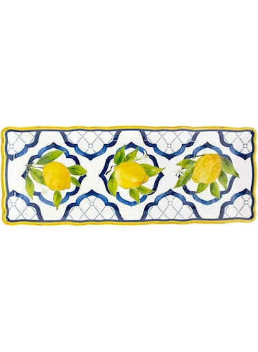 Le Cadeaux 298PAL Palermo Lemon Melamine Baguette Tray, 15 Inch x 6 Inch