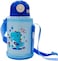 2 in 1 Kids Straw Water Bottle Stainless Steel Dinosaur 550ml Flask with Cup 18 oz Leakproof with Case for Cold and Hot Drinks