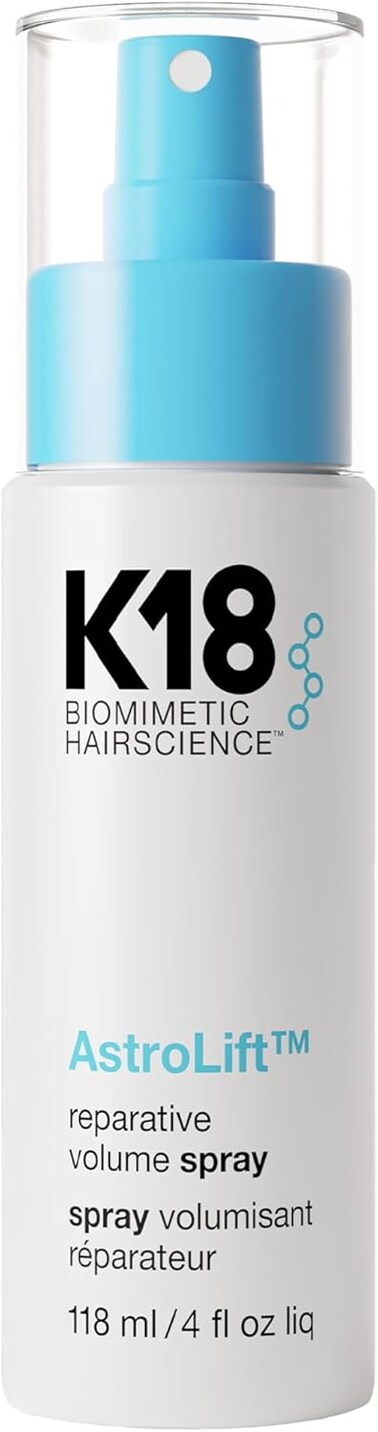 K18 AstroLift&trade; Reparative Volume Spray, 2-Day Hair Thickening + Hold For Thin, Fine, Fragile Hair, Non-Sticky, Non-Crunchy, Humidity-Resistant Volumizing Spray, 4 Fl Oz