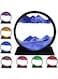 rysnwsu ANBOER 3D Dynamic Sand Art Liquid Motion, Moving Sand Art Picture Round Glass 3D Deep Sea Sandscape in Motion Display Flowing Sand Frame Relaxing Desktop Home Office Work Decor (Blue, 7 inch)