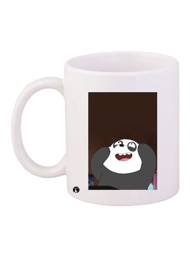 Cartoon Bear Printed Coffee Mug White/Brown/Grey 11ounce