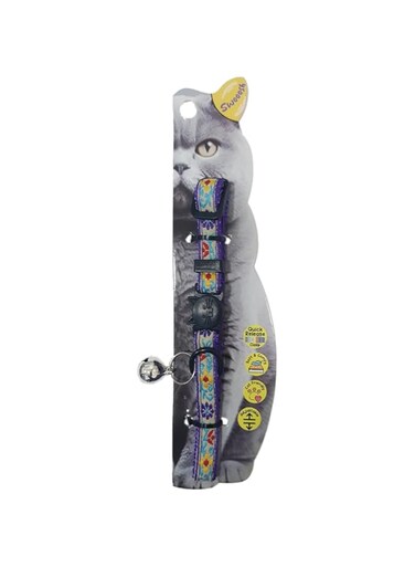 Swooosh Flowericious Flower Safe Cat Collar - Purple