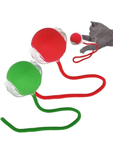 2PCS Interactive Cat Toy,Electric Dog Ball Toy,Cat Toys For Indoor Cats,Chewie Viral Dog Ball,Adjustable Sports Rolling Toy,Electric Rolling Ball Christmas Birthday Gift for Pets (2PCS)