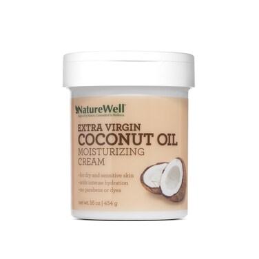 NATUREWELL Extra Virgin Coconut Oil Moisture Cream for Face &amp; Body, Anti-Aging, Firming, Restores Skin's Moisture Barrier, Provides Intense Hydration For Dry &amp; Dull Skin, 16 Oz (Packaging May Vary)