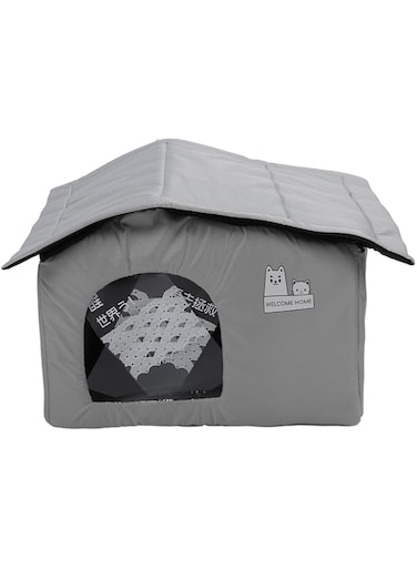 gernie Outdoor Cat House, Outdoor Cat House in Summer Pet Cooling House with Ice Packs, Oxford Cloth Bite Resistant Outdoor Cat Tent for Cat Dog Cooling Bed (L)