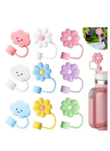 Covers Cap Toppers - 9 Universal 10mm Silicone Caps (Clouds/Flowers) Fits 40oz Tumblers &amp; Car Mugs
