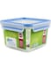 Emsa 508537 Clip &amp; Close square food storage container with lid, 1.75 l, transparent/blue