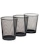 AKDC 3-Pack Round Black Color Metal Mesh Wastebasket Recycling Bin Waste Paper Basket Trash Cans for Kitchen, Bathroom, Bedroom, Office Dustbin Multipurpose (Round - Black)