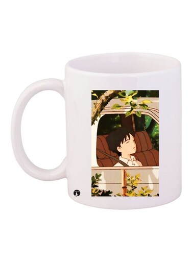 Anime Boy Printed Coffee Mug White/Brown/Green