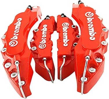 Universal Fit Car Brake Cover &ndash; Durable Plastic, Red Color, Protective Design for All Vehicle Models
