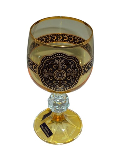 6-Piece Stem Glass Set – Gold/Black Design, 150 ml Capacity, Elegant Drinkware