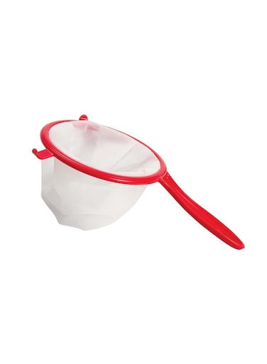 420608 Fine Mesh Strainer &ndash; Nylon Plastic Red Food Strainer for Straining &amp; Sifting