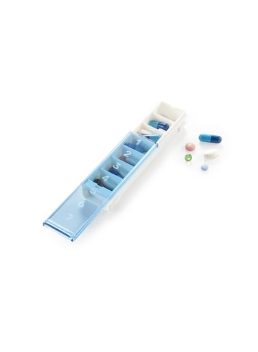 Presto Weekly Pill Organizer &ndash; 7-Day Blue Pill Box for Convenient Medication Management