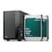 Synology DS225+ 2-Bay Diskstation NAS (Intel Celeron J4125 4-Core 2.0 GHz 2GB DDR4 RAM 2xRJ-45 1GbE LAN Port) 8 TB Bundle with 2X HAT3300-4T